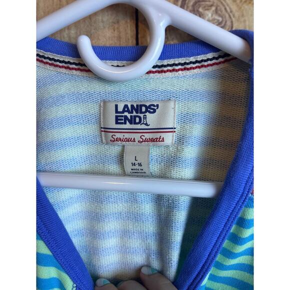 Land's End Striped Pullover Sweatshirt Size Women's L 14-16 - Picture 4 of 5